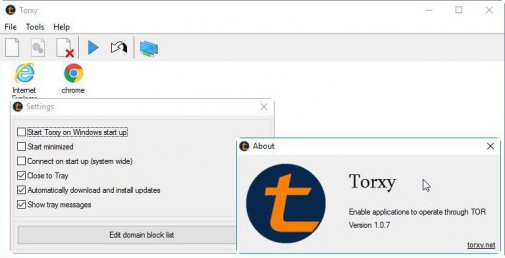 Torxy 1.07 - конфиденциальный доступ к интернету